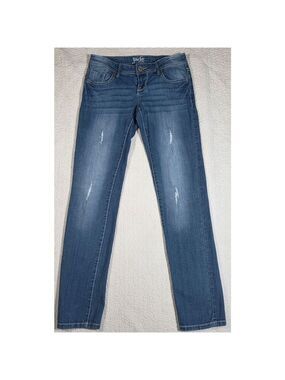 Jade Women's Classic Blue Straight Leg Distressed Jeans
